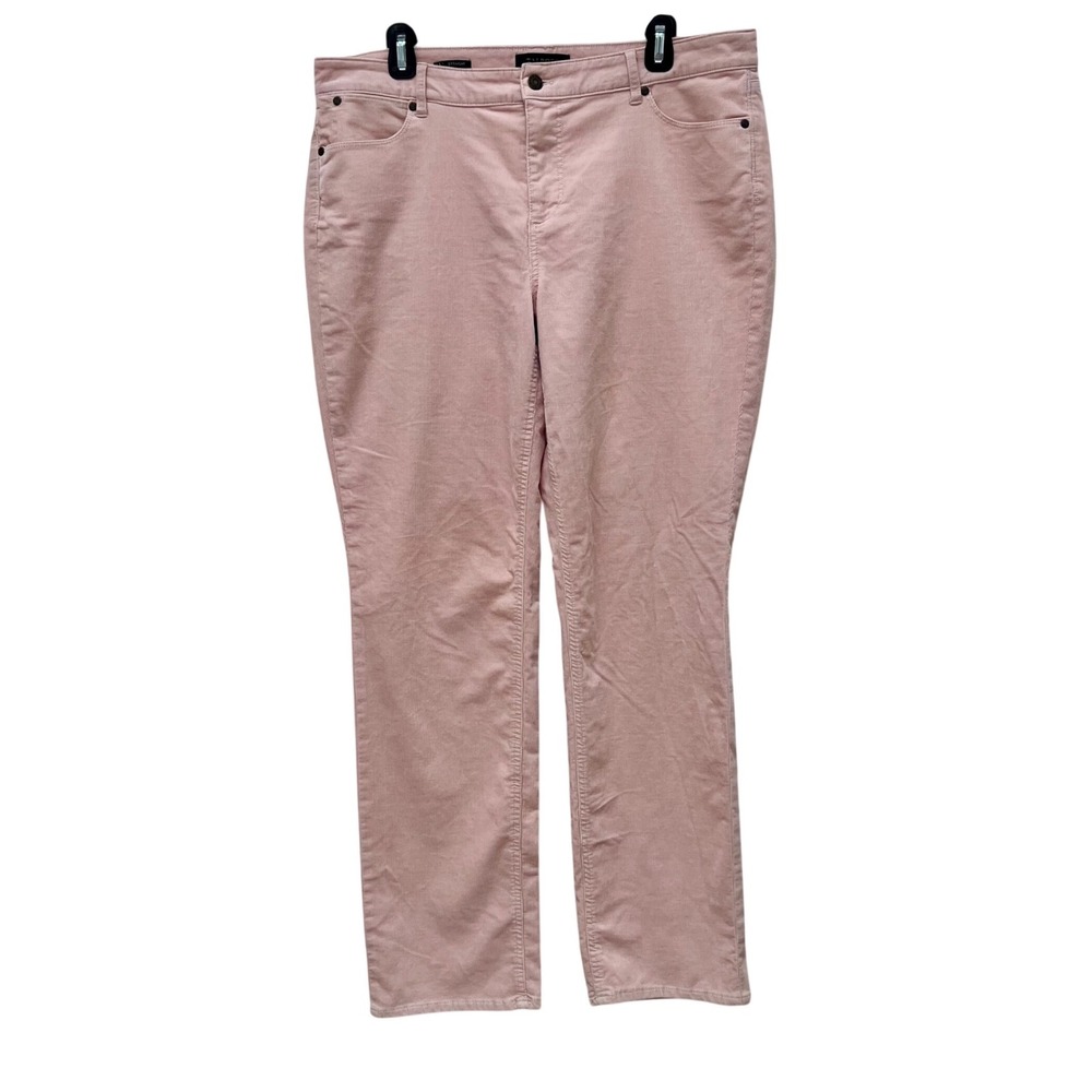 Talbots Flawless Five Pocket Corduroy Pants Pink Straight Leg Womens 14 Blush - Picture 2 of 8
